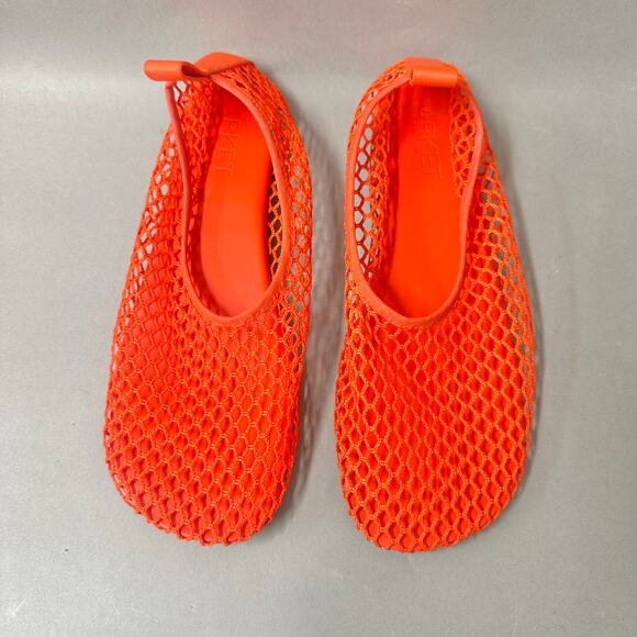 Arket Red Fishnet Ballet Flats Euro Size 39‎ US 8.5 Sheer See Through Round Toe - Picture 3 of 16